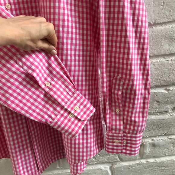RALPH LAUREN LONG SLEEVE SHIRT Colorful Pink Gingham Men's Size 16.5 34/35 M L - Picture 4 of 6